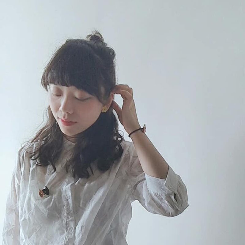 猫咪喵喵  陶瓷别针 - 胸针 - 陶 多色