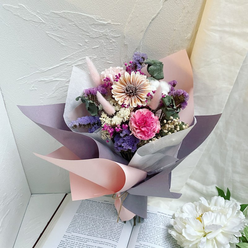 【毕业花束】有时迷惘焦虑也没关系|毕业花干燥花|毕业花|向日葵 - 干燥花/捧花 - 植物．花 粉红色