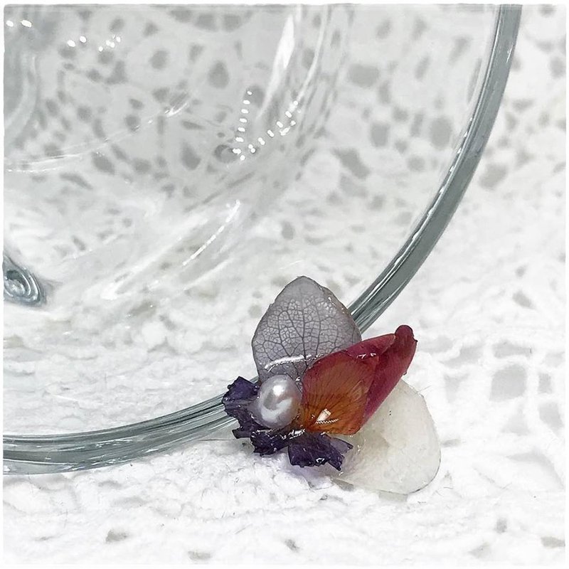 冻结 花 - 永恒爱恋 (单耳) - 耳环/耳夹 - 植物．花 