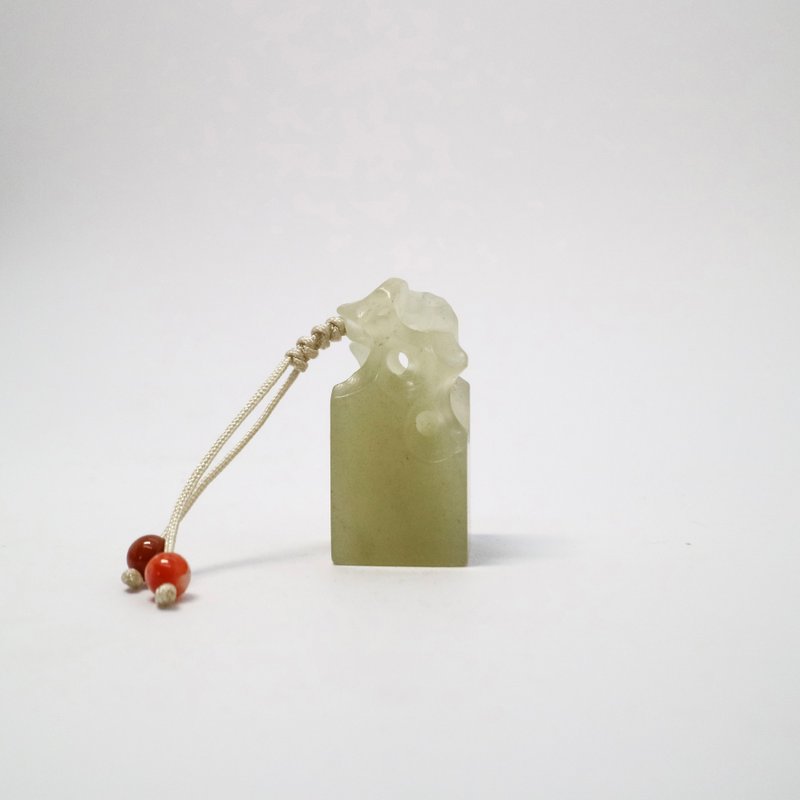 刻在你心底的名字 / 宝泥斋纯手作印鉴章 - 丹东太湖石 - 印章/印台 - 石头 绿色