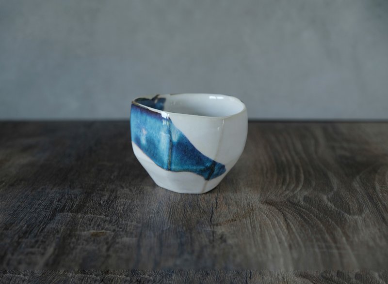 青抹 大面取_茶碗 - 茶具/茶杯 - 瓷 白色