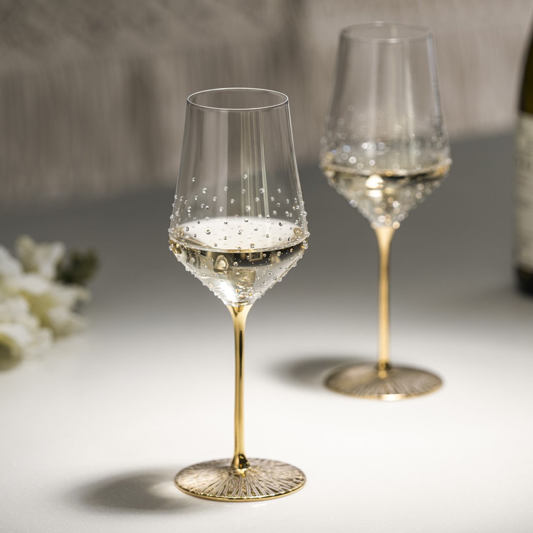 【GRANDI】福利品 极光金梗 380 24K 金 水钻手工杯 - 酒杯/酒器 - 玻璃 
