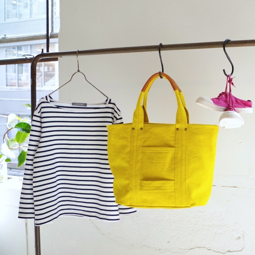 Kurashiki canvas tote bag --Mustard yellow - 手提包/手提袋 - 棉 黄色