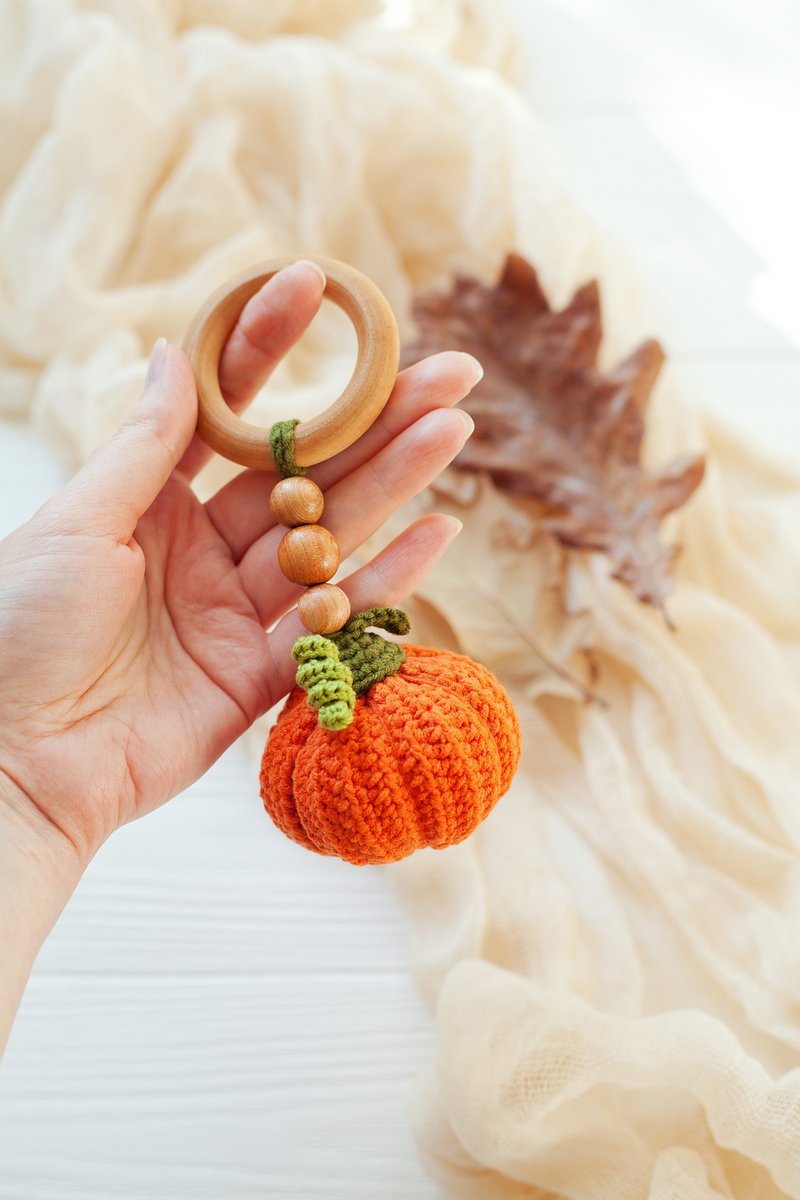 Crochet Pattern Pumpkin Baby Play Gym Rattle Toy DIY - Digital Item - 手工艺教程/工具书 - 其他材质 