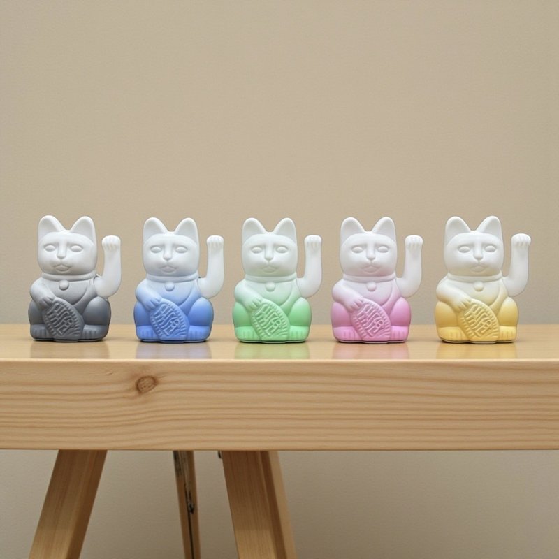 限量发售 LA BOITE  双色渐变幸运缤纷自动招手招财猫-共5色 - 摆饰 - 塑料 多色
