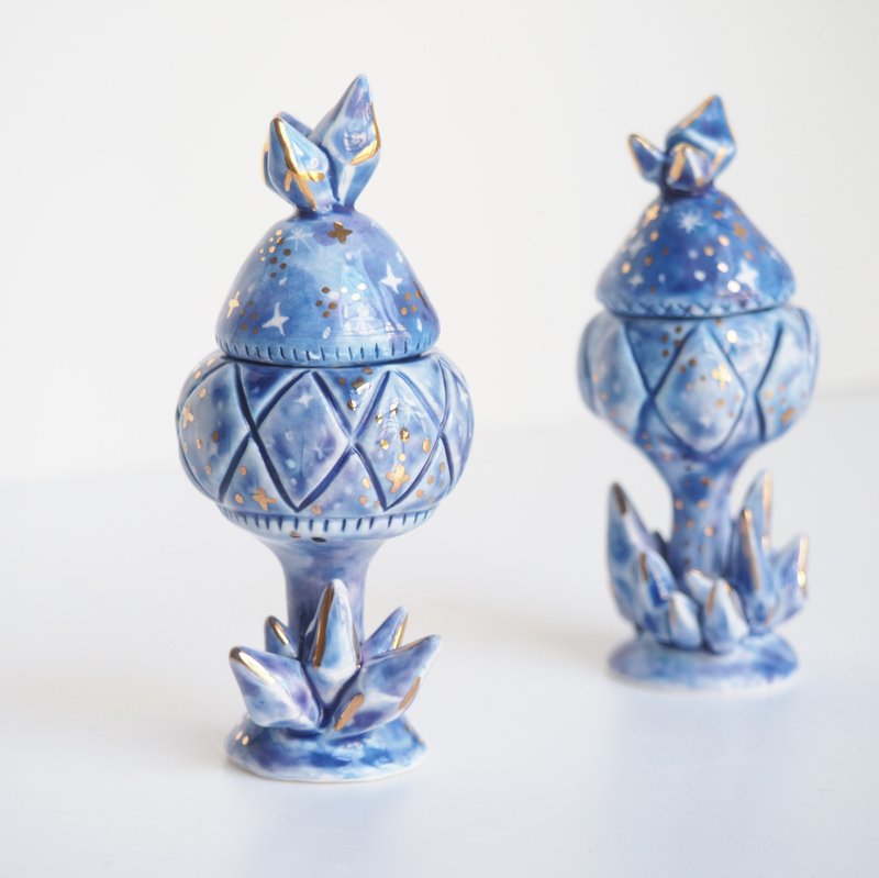 迷你星空戒指盒 - 摆饰 - 瓷 蓝色