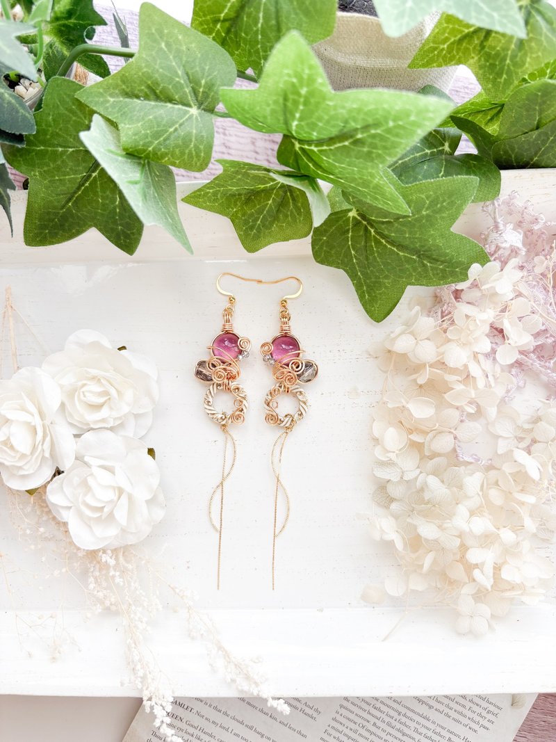 花香残留 - 耳环/耳夹 - 其他材质 金色