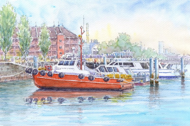 Watercolor red board - 海报/装饰画/版画 - 纸 红色