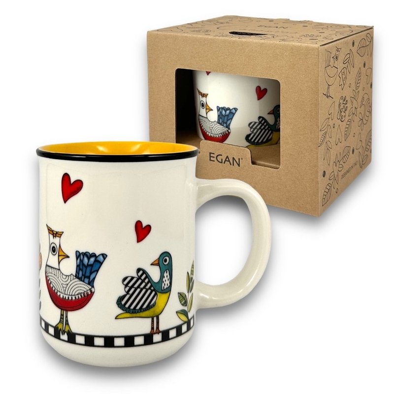 意大利EGAN- 插画咕咕鸟系列 350ML 马克杯 黄色 - 咖啡杯/马克杯 - 瓷 黄色