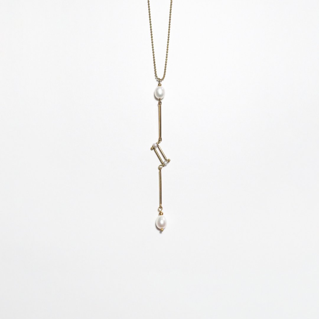 纪录 项链 - Record necklace - 项链 - 珍珠 金色