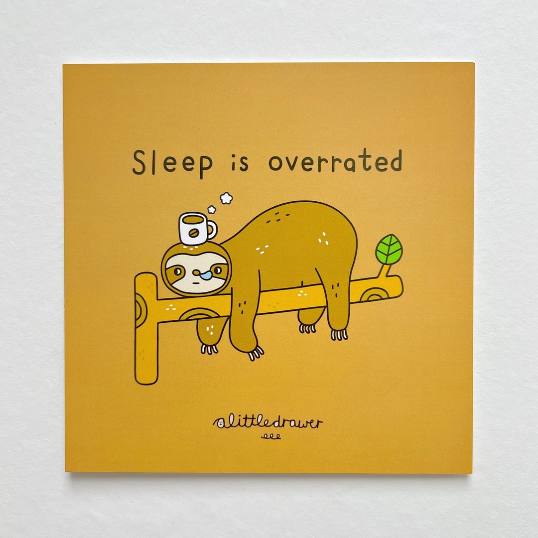 树獭Sleep is overrated /明信片 贺卡 - 卡片/明信片 - 纸 咖啡色