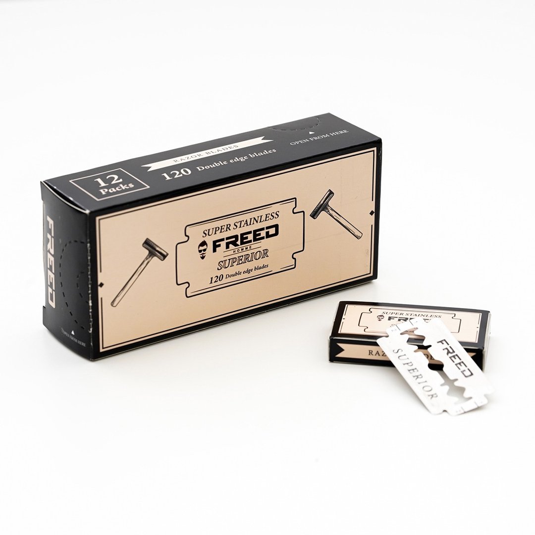 【FREED】双刃刮胡刀片 - 120 片装 / 通用双刃安全刮胡刀 520 礼物 - 其他 - 其他金属 白色