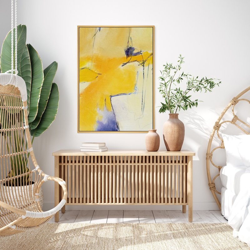 秋思 - 金黄色秋天抽象画/卧室挂画/换季装饰居家摆设/开店礼 - 海报/装饰画/版画 - 棉．麻 多色