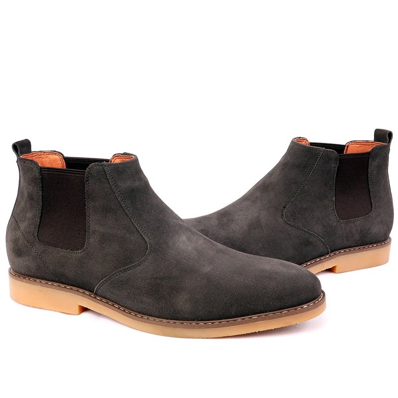 sixlips 休闲麂皮却尔西短靴 灰 - 男款靴子 - 真皮 灰色