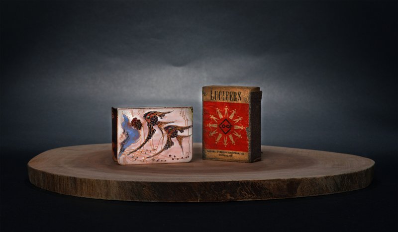 景泰蓝金鱼图火柴盒/架复古老物欧洲老件珐琅 - 摆饰 - 其他金属 多色