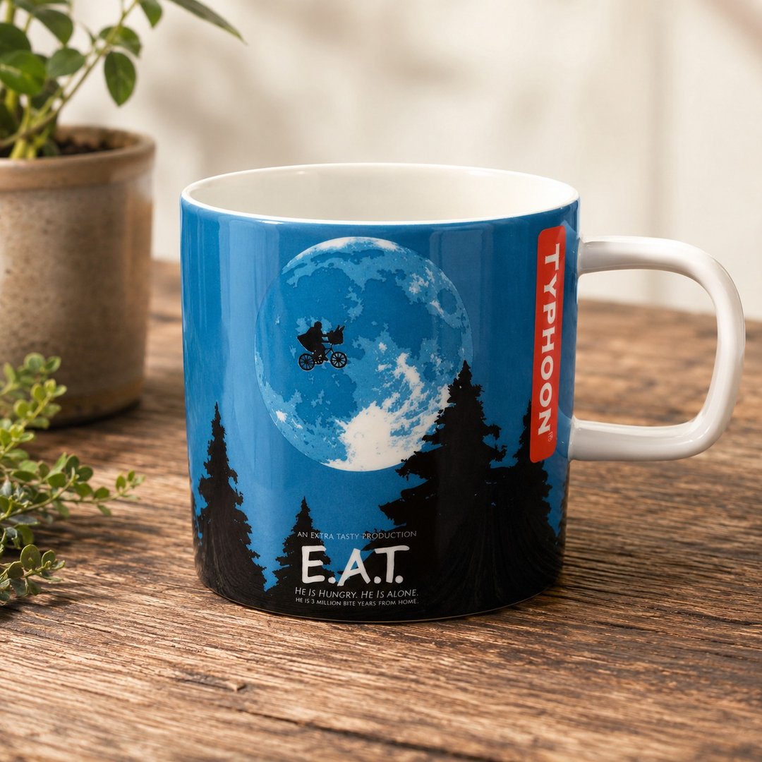 英国 Rayware 复刻电影 ET 外星人 EAT 月光单车图腾创意马克杯 - 咖啡杯/马克杯 - 陶 蓝色