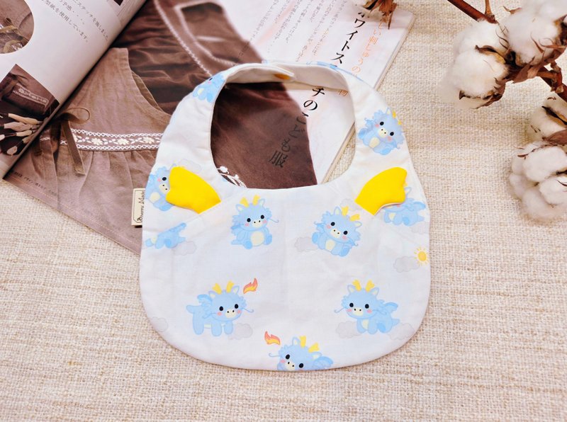 纯棉造型口水巾/满月礼/弥月/礼盒/围兜/小龙 - 围嘴/口水巾 - 棉．麻 多色