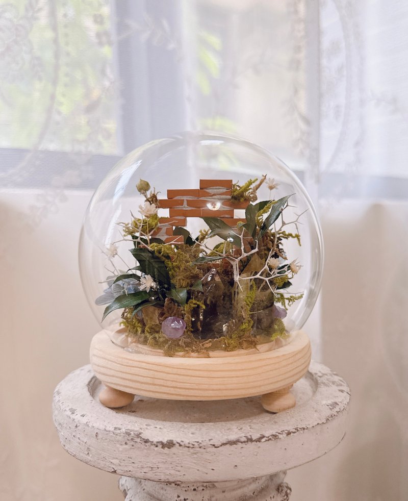 时光的呢喃。红砖 黄水晶 紫晶牙 微景观 - 植栽/盆栽 - 水晶 绿色