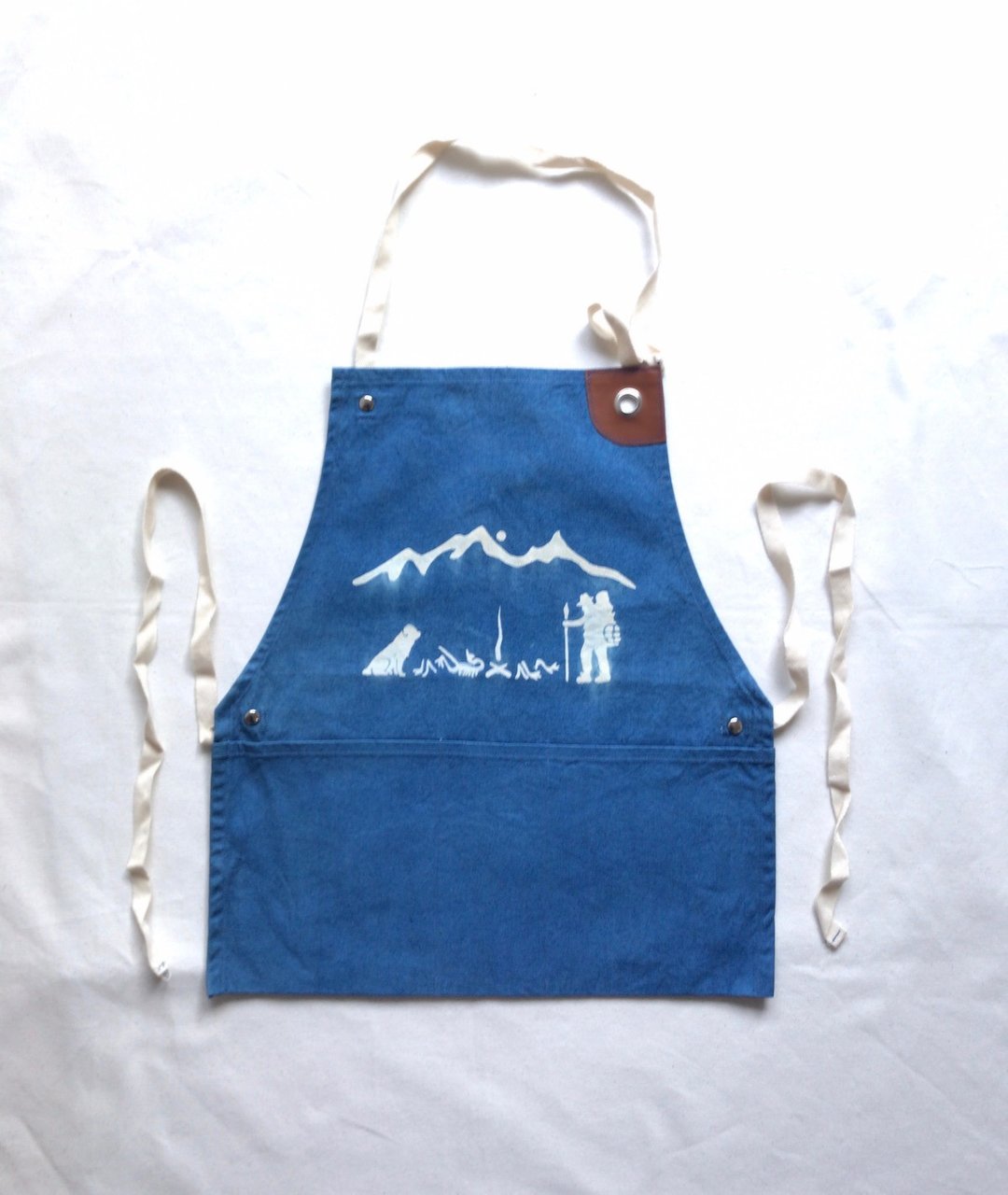 Hand dyed in Japan WORK APRON 10oz CANVAS Indigo dyed Aizen - 露营用品 - 棉 蓝色