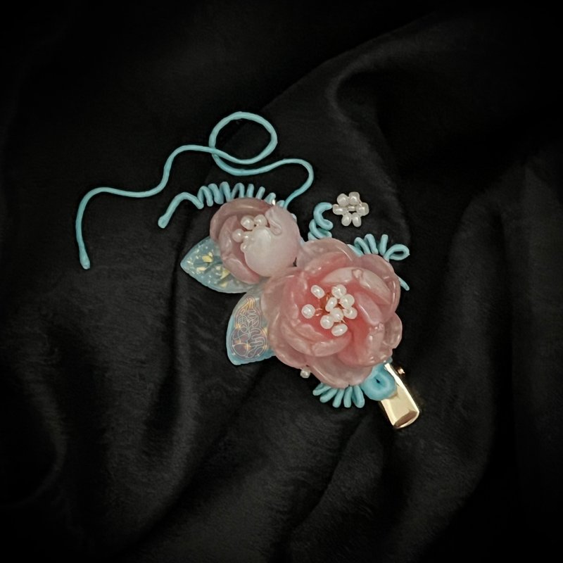 承春宠琉璃辑珠缠花发夹 - 发饰 - 玻璃 粉红色