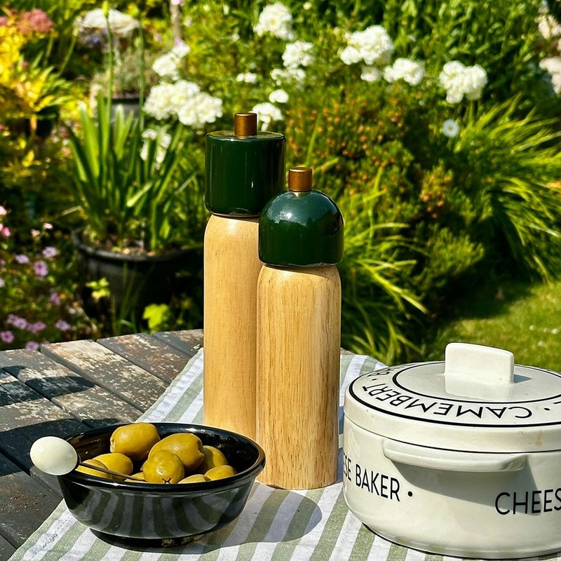 【英国 MÆGEN】胡椒&海盐研磨罐-绿 - 调味罐/酱料瓶 - 木头 绿色