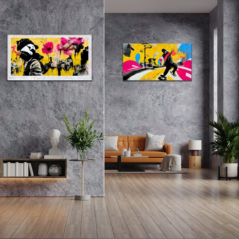 街头涂鸦系列-AI艺术 - 电子手绘真人画像/绘画/插画 - 其他材质 多色