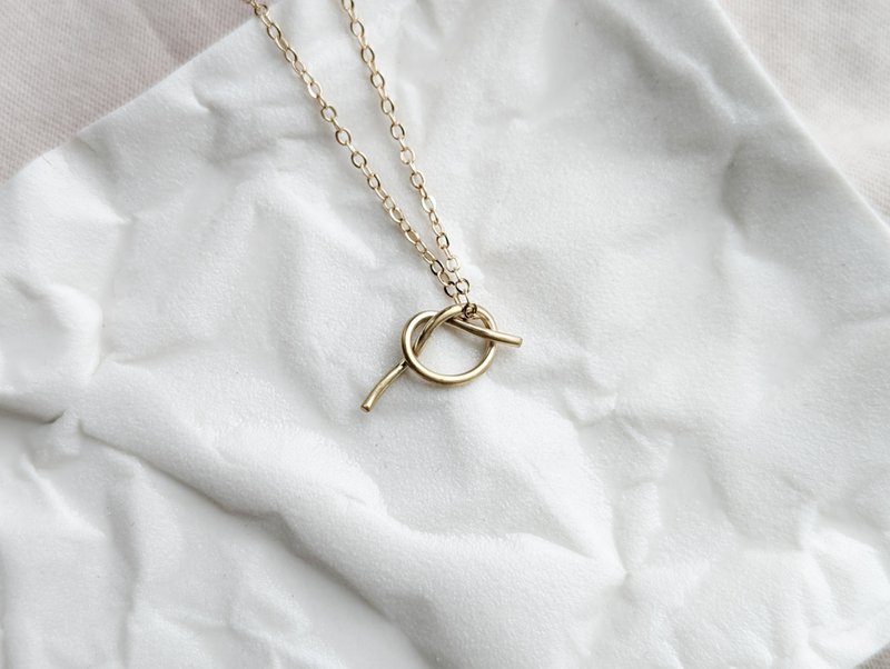 打一个结黄铜/银锁骨链 - 锁骨链 - 铜/黄铜 金色