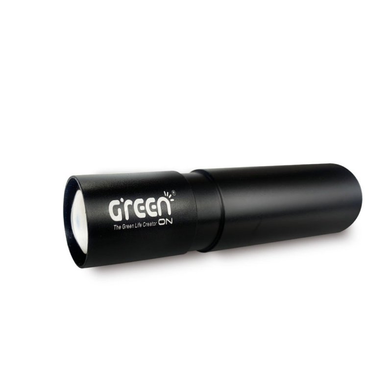 【GREENON】迷你强光USB变焦手电筒 轻量口袋型 附USB线 多入优惠 - 露营用品 - 铝合金 黑色