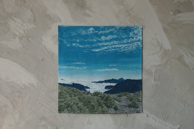 台湾山挂布 - no.11 : 合欢北峰 41 x 46 cm - 海报/装饰画/版画 - 棉．麻 蓝色