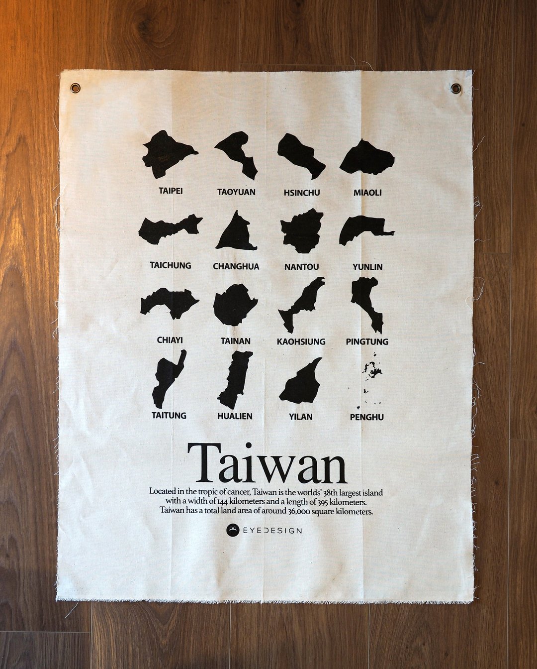 手作绢印布旗 台湾县市旗 Taiwan hand-painted flag - 摄影集 - 棉 白色