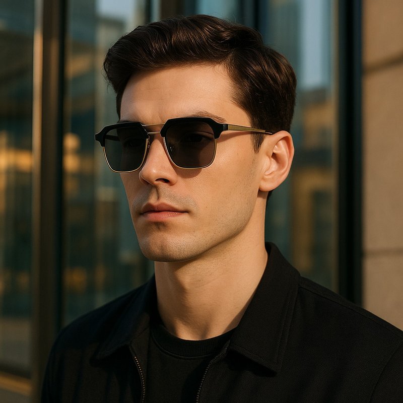 轻变色飞行员蓝光眼镜 UV400 高透光率 男女通用金框I圣诞礼物 - 眼镜/眼镜框 - 其他金属 黑色