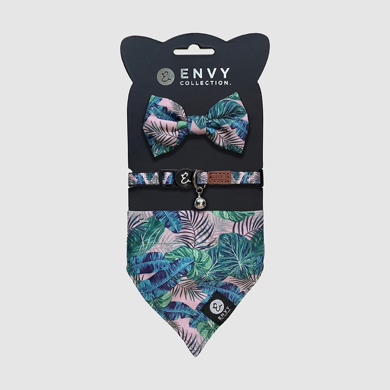 ENVY COLLECTION 猫颈圈 芭蕉叶情迷三件组 调节式 领结 领巾 - 衣/帽 - 聚酯纤维 多色
