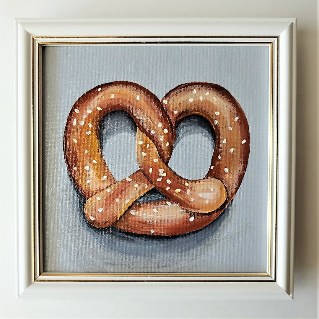 食物绘画杰作：椒盐卷饼静物艺术厨房墙面装饰 - 墙贴/壁贴 - 压克力 多色