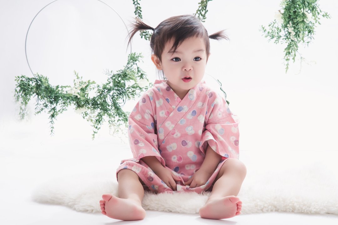 Cute Baby Kimono Romper Kazumi - 包屁衣/连体衣 - 棉 粉红色