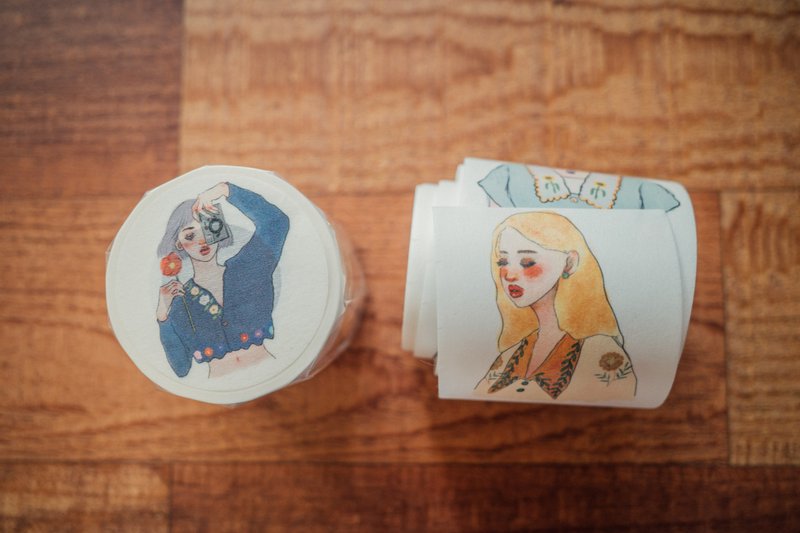 百花之歌 附离型纸纸胶带 - 纸胶带 - 纸 多色