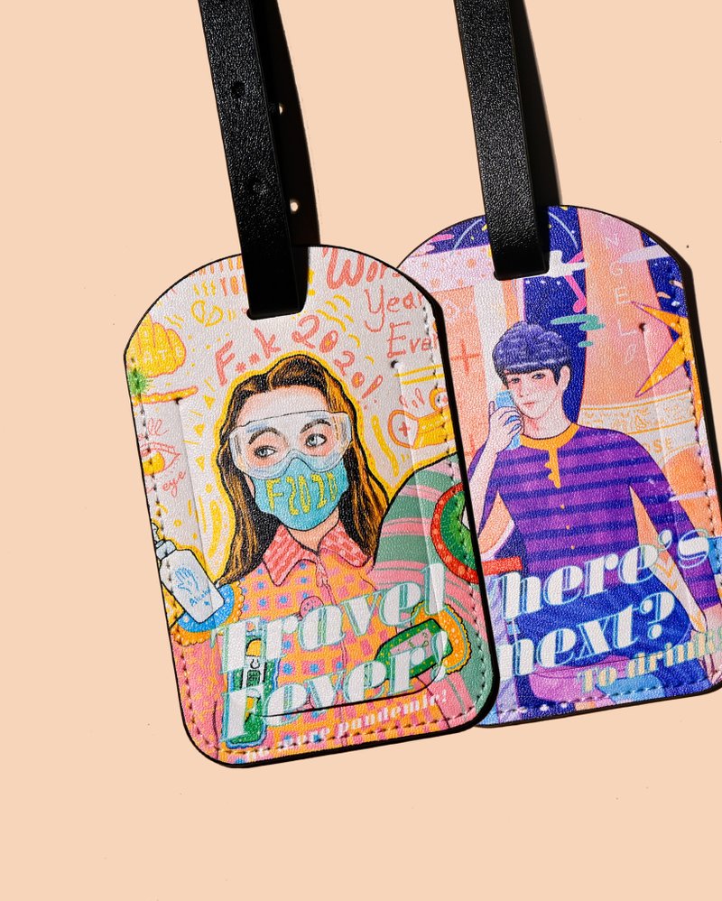 下一个目的地是哪里？Let's drink 行李吊牌 - 行李箱/行李箱保护套 - 人造皮革 多色