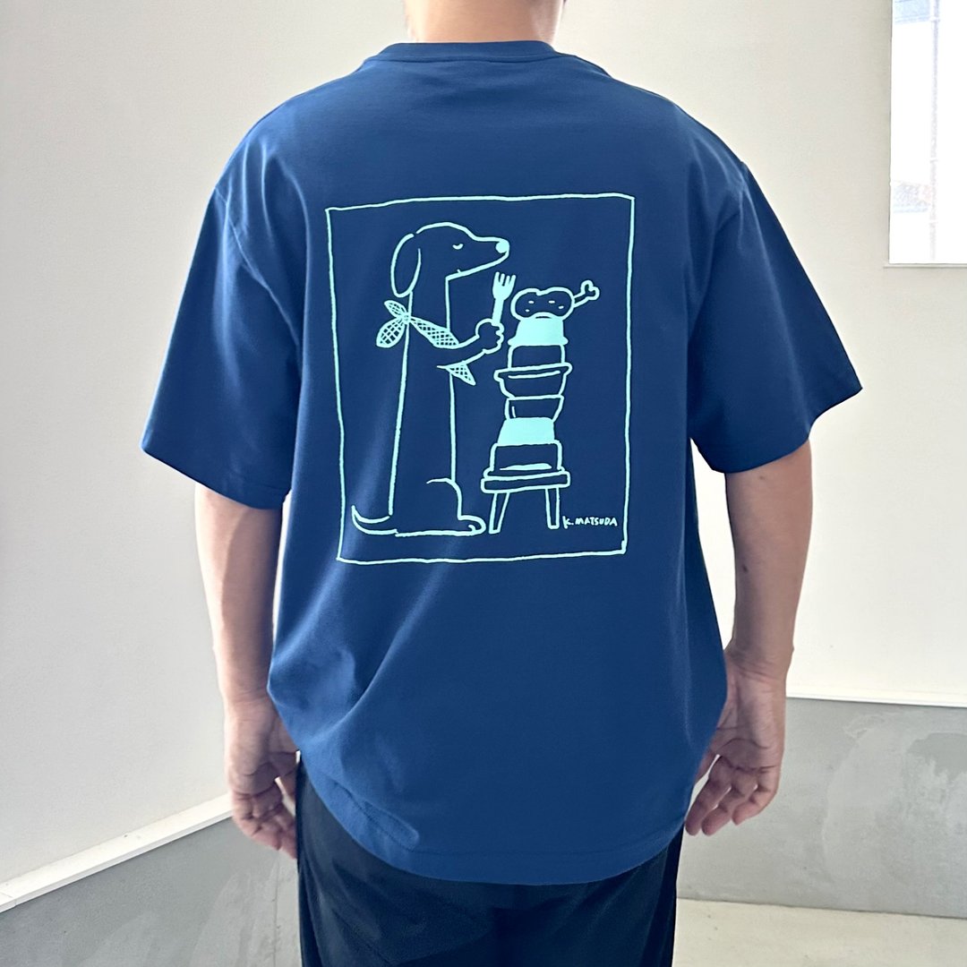 【男女皆宜】联名印花 宽松版型 T 恤 5 色展开【蓝色】 - 女装 T 恤 - 棉 蓝色