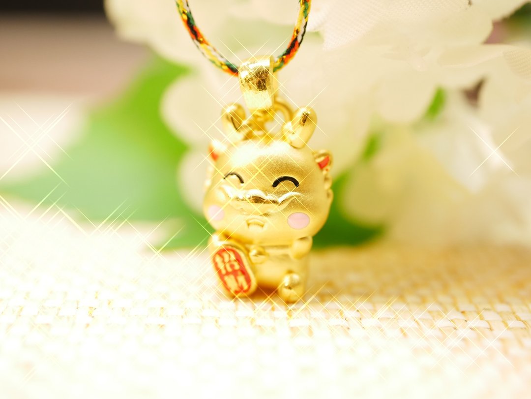 黄金坠子-生肖龙坠子金饰-黄金9999 - 项链 - 24k 金 金色