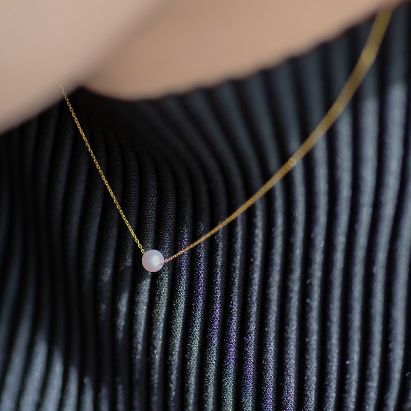 日本Akoya珍珠14K金锁骨链/珍珠项链 - 锁骨链 - 宝石 白色