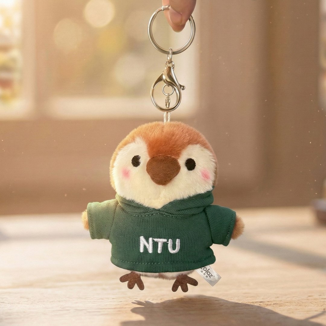 【台湾大学/台大】NTU 帽 T 萌三宝_球雀挂饰钥匙圈_绿色 - 吊饰 - 其他人造纤维 