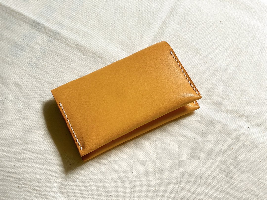 【福利品 / 展示品】双层卡片包 - 黄色 - 名片夹/名片盒 - 真皮 黄色