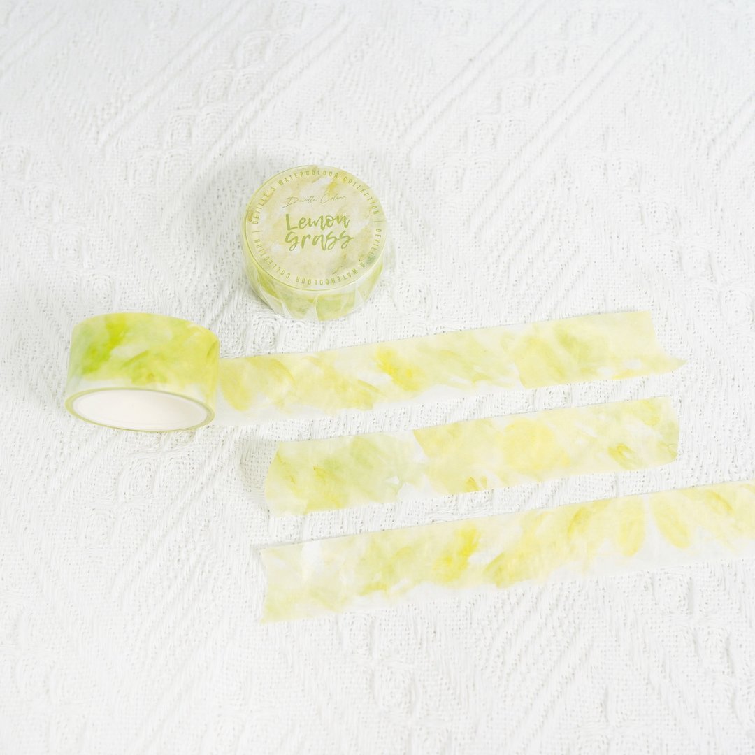 【Lemon Grass 青柠檬草】水彩祝福 和纸胶带 手帐装饰 拼贴 - 纸胶带 - 纸 绿色