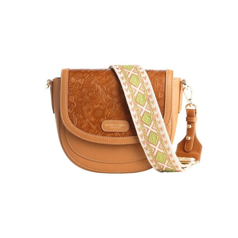 百变换盖真皮马鞍包 - 南加罂粟 - 侧背包/斜挎包 - 真皮 橘色