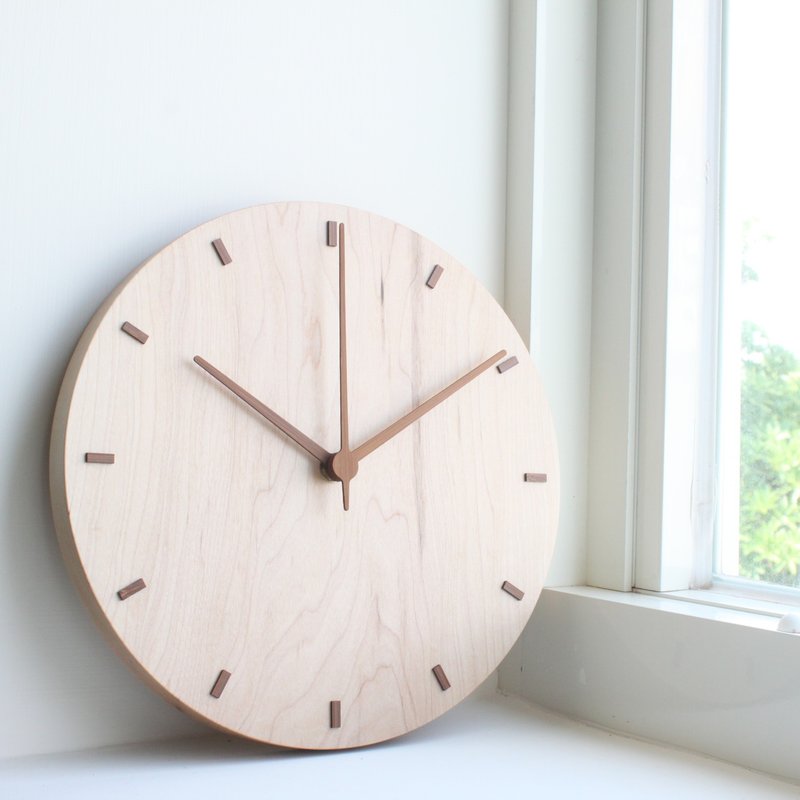 CLOCK_26 Classic 实木静音 挂钟 时钟 台湾限量手作 硬枫木 - 时钟/闹钟 - 木头 咖啡色