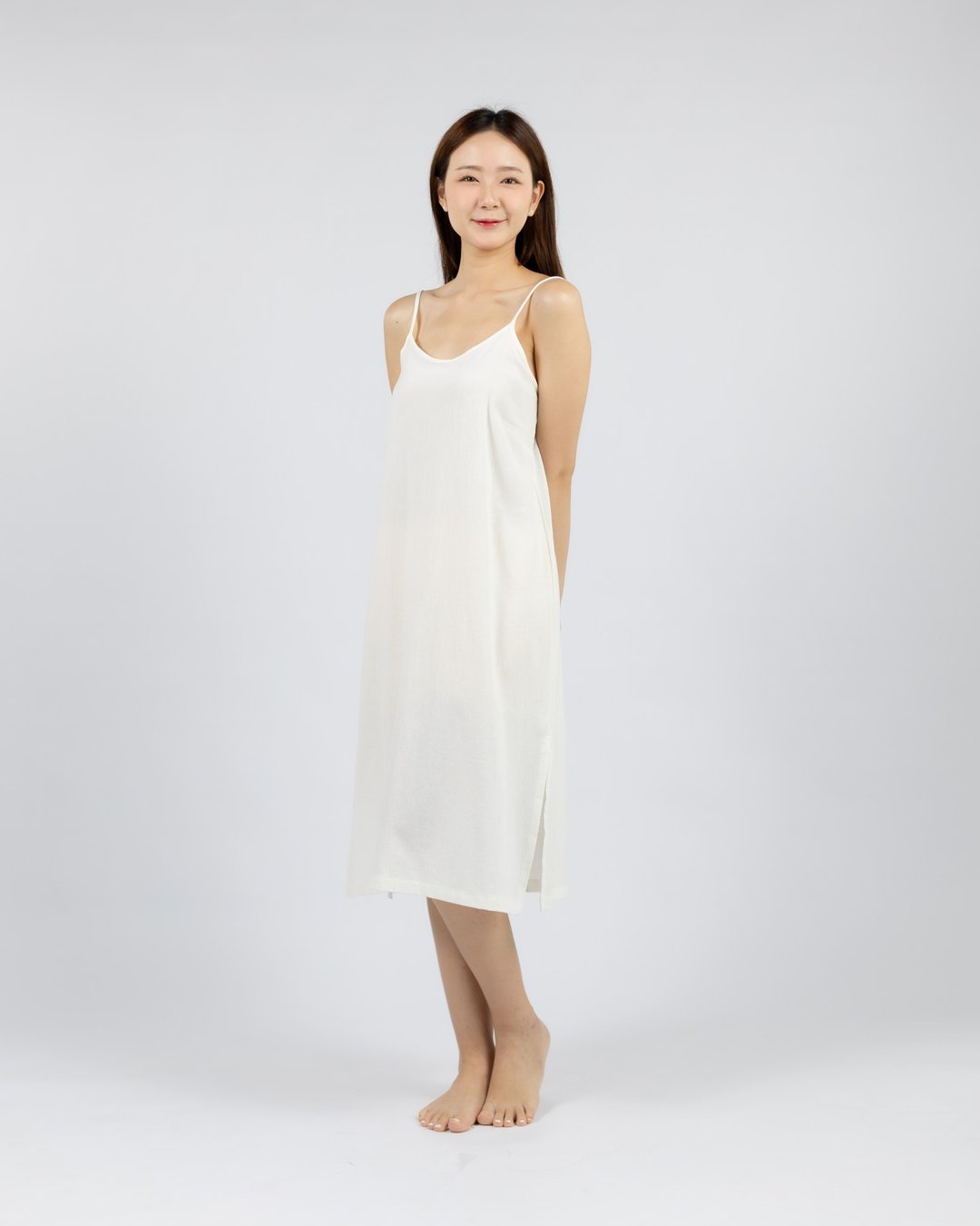 Midi Cotton Slip Dress, Camisole Dress - 洋装/连衣裙 - 棉．麻 多色