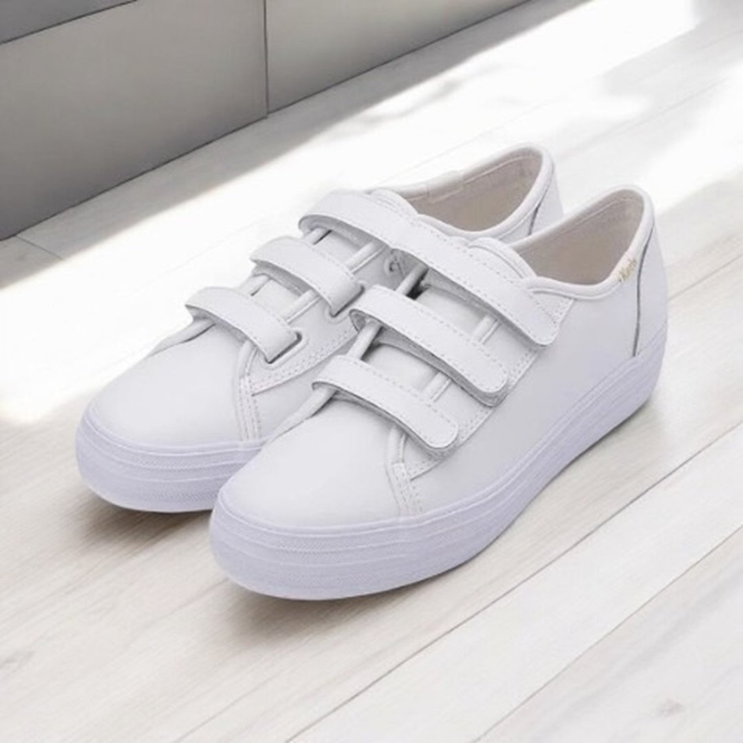 Keds TRIPLE KICK皮革厚底休闲鞋小白鞋 9193W132808 - 女款休闲鞋 - 真皮 