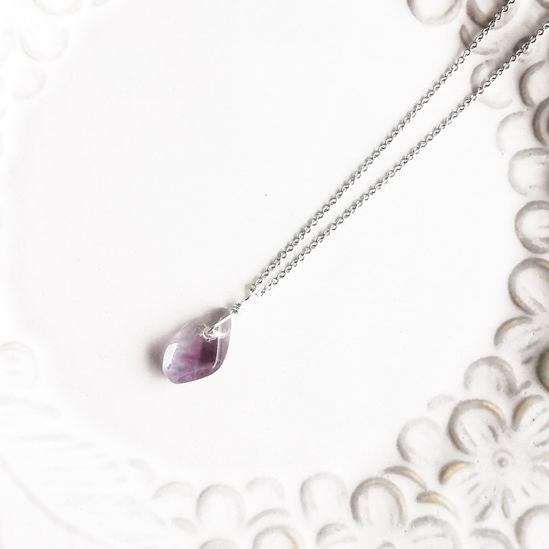 Fluorite Necklace Purple Gradation - 项链 - 半宝石 紫色