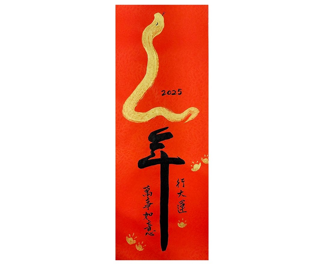 【现货即时出货】2025年 蛇年行大运  万事如意a01-20x55cm - 红包/春联 - 纸 红色