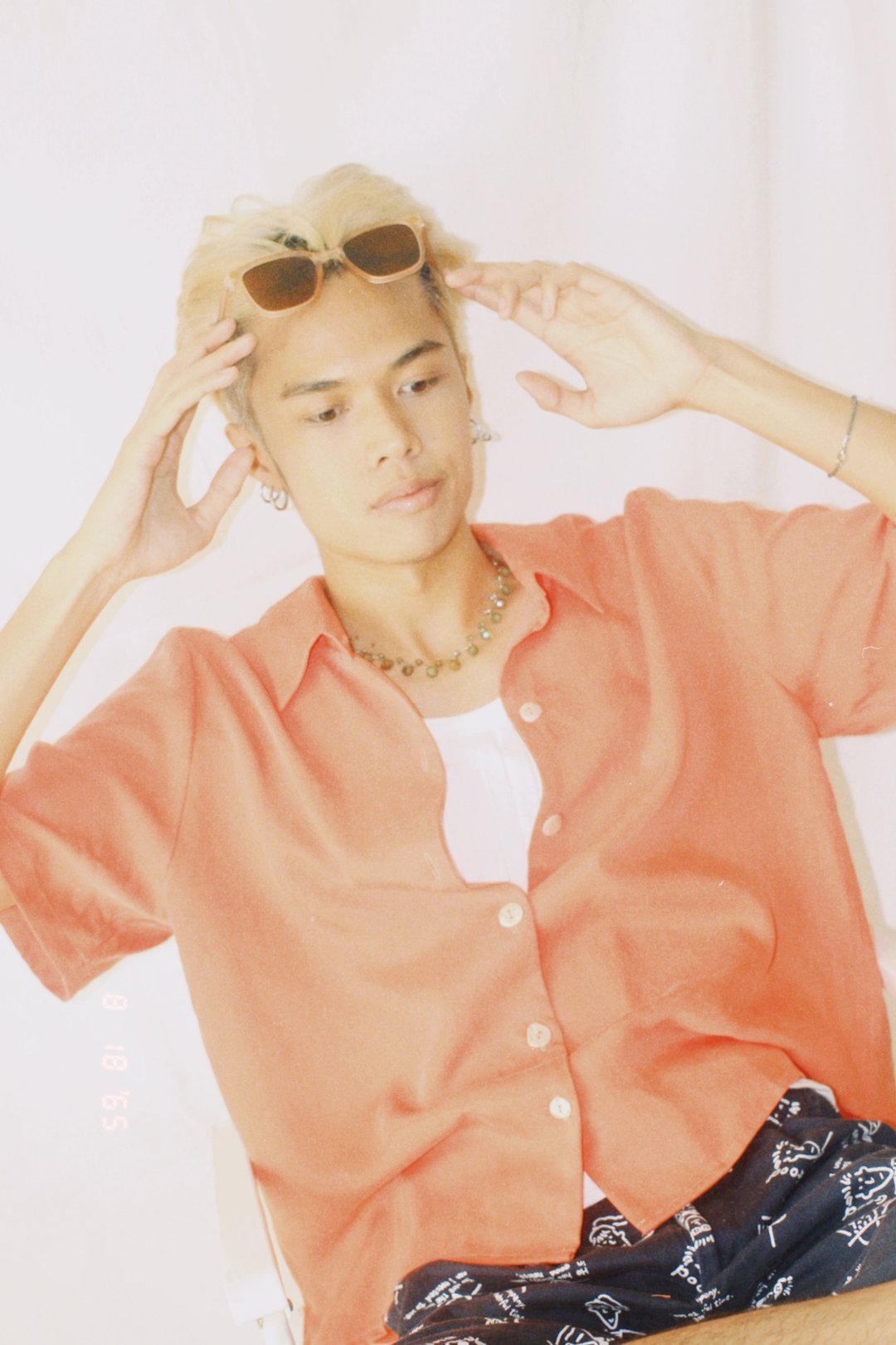 Eternal Summer hawaii shirt Unisex - 男装衬衫 - 棉 橘色
