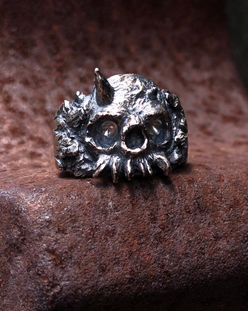 骷髅戒指 II   Skull Ring II - 戒指 - 纯银 银色